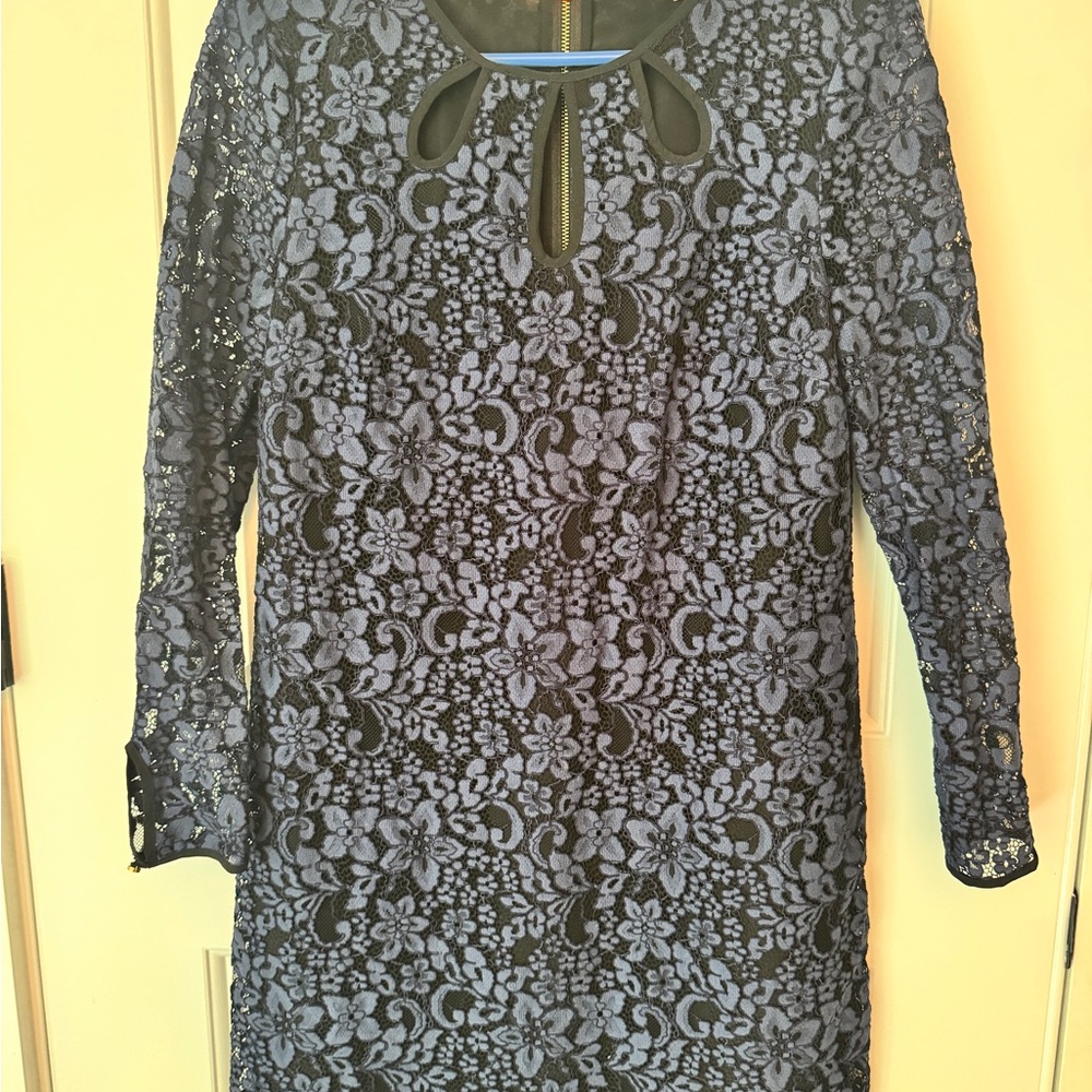 Juicy Couture Long Sleeve Lace Dress - Black and Blue